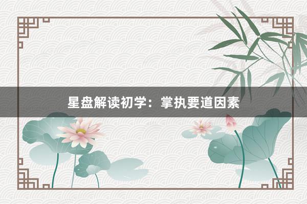 星盘解读初学：掌执要道因素